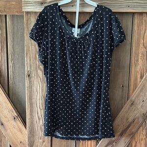 Worthington Blue Puff Sleeve Fitted Blouse